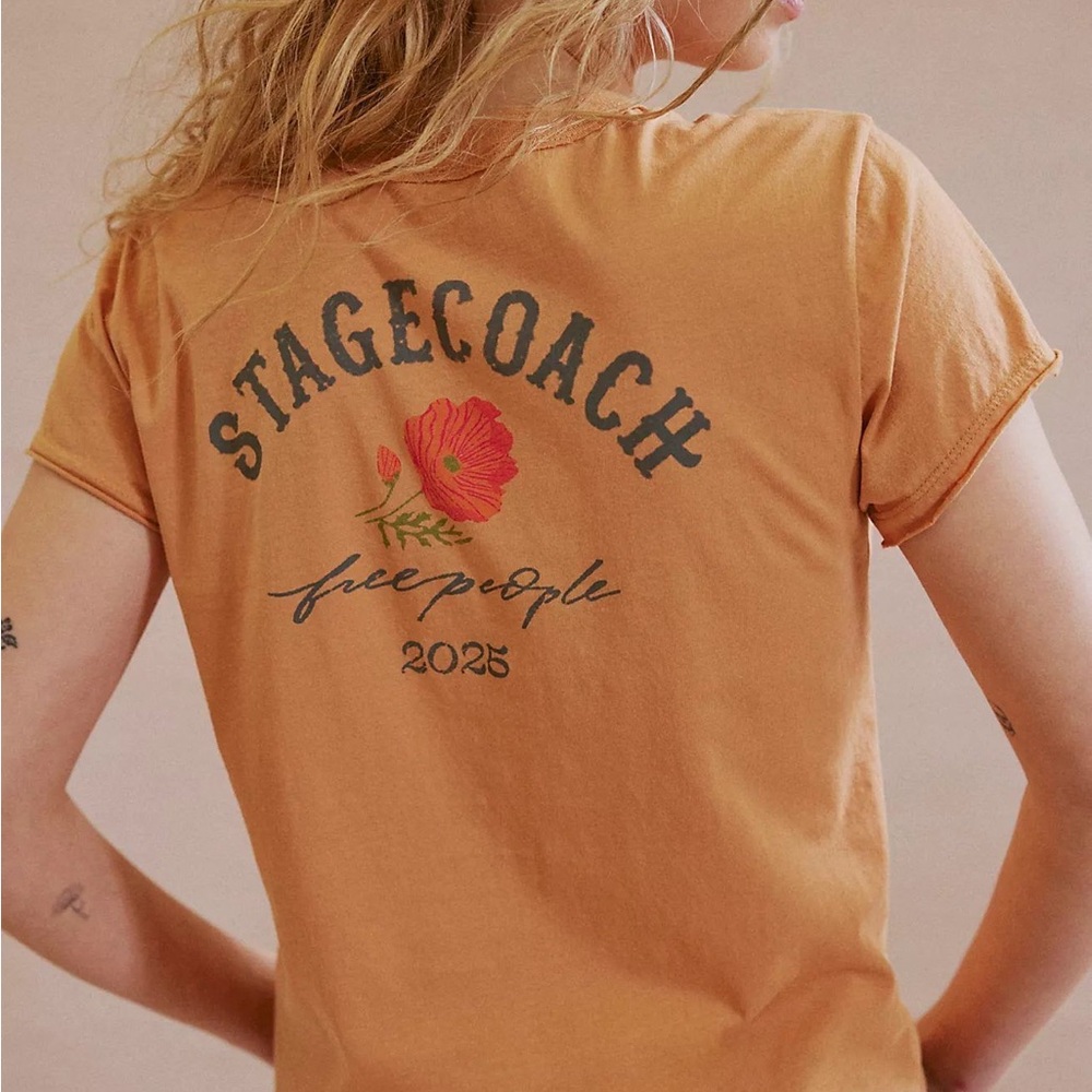 NWOT Free People  X Stagecoach tee Medium  100% Organic Cotton - Picture 4 of 9